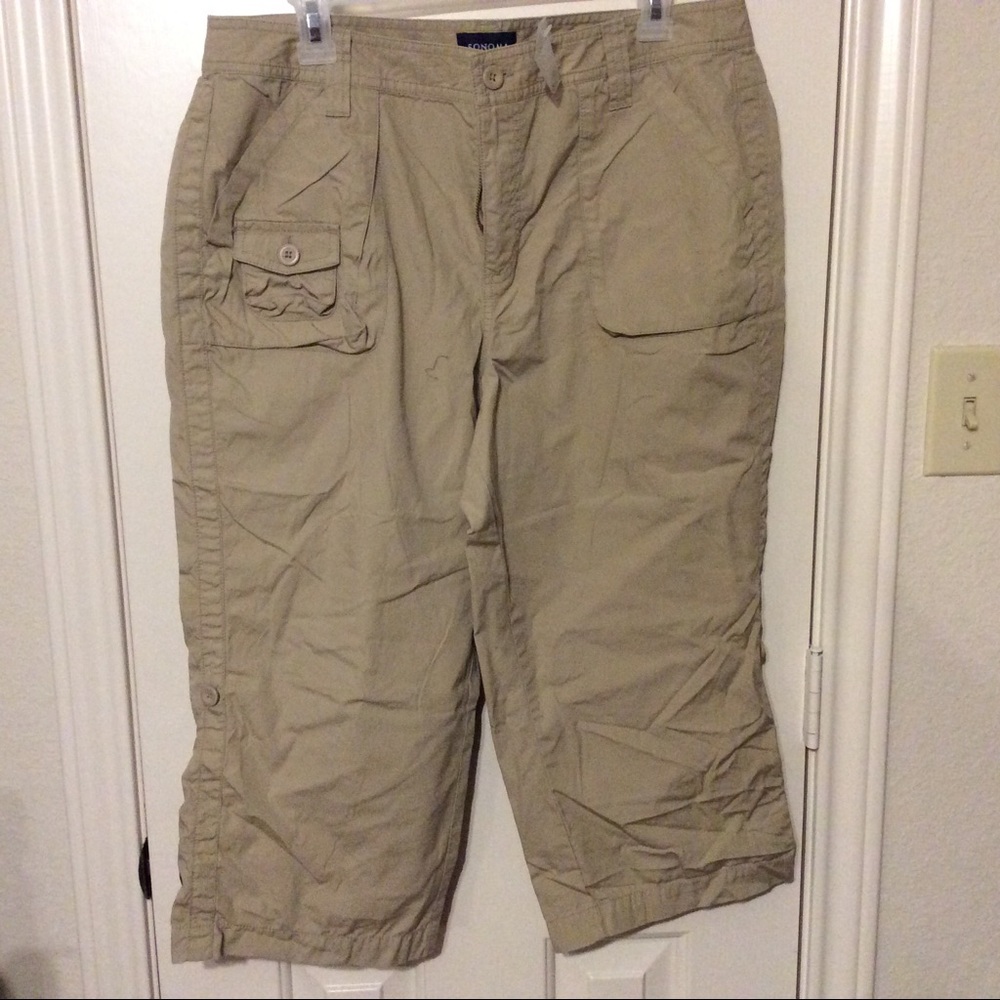 New Sonoma 14 beige 5 pocket cotton capris